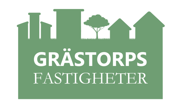 Logotyp för Grästorps fastigheter AB. 
